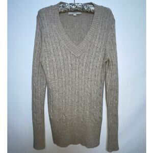 Ann Taylor LOFT Metallic Sweater - Size L - Wool/Cotton/Rayon/Rabbit Hair Blend
